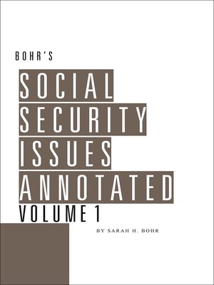 cover image of Social Security Issues Annotated